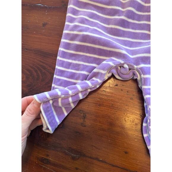 Ralph Lauren Lavender/White Stripe Peter Pan Collar Velour Coverall Baby 6 Mos - Picture 8 of 8